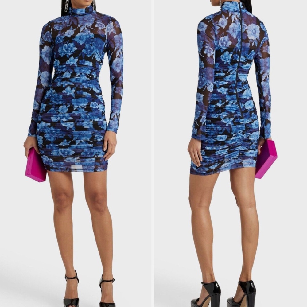 Alice + Olivia Delora Turtleneck Mesh Dress - Picture 2 of 5